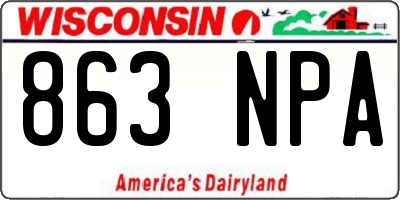 WI license plate 863NPA