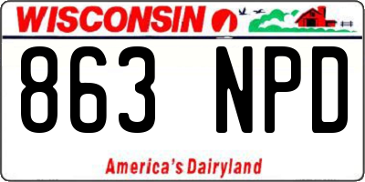 WI license plate 863NPD