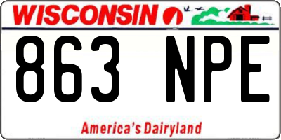 WI license plate 863NPE
