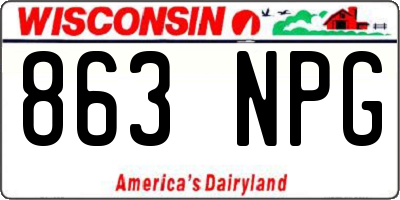 WI license plate 863NPG