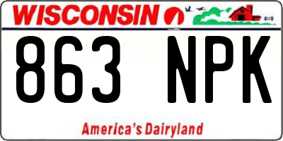 WI license plate 863NPK