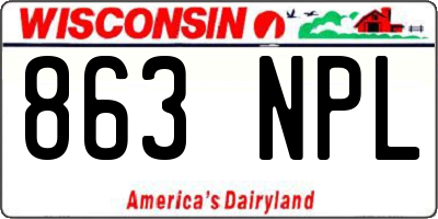 WI license plate 863NPL