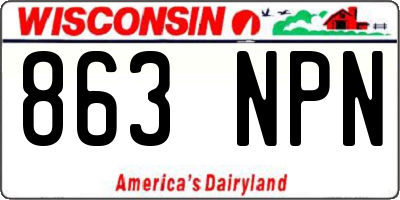 WI license plate 863NPN