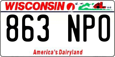 WI license plate 863NPO
