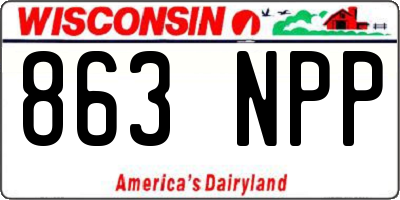 WI license plate 863NPP