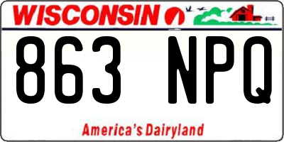 WI license plate 863NPQ