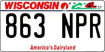 WI license plate 863NPR
