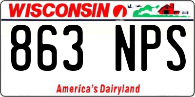 WI license plate 863NPS