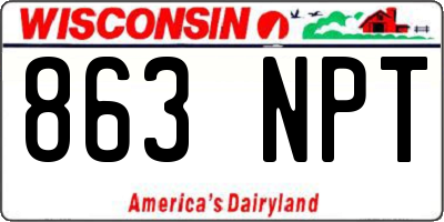 WI license plate 863NPT