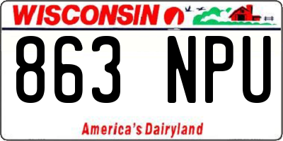 WI license plate 863NPU