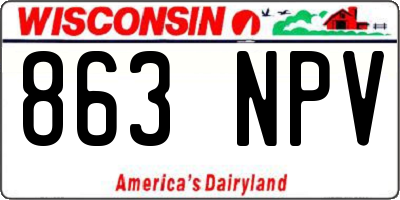 WI license plate 863NPV