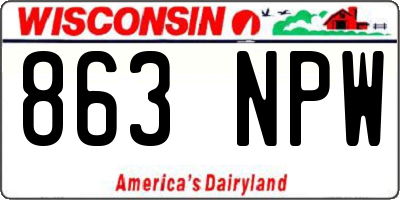 WI license plate 863NPW