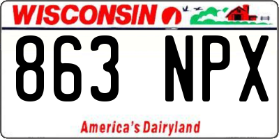 WI license plate 863NPX