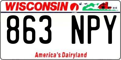 WI license plate 863NPY