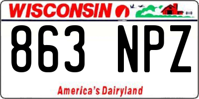 WI license plate 863NPZ