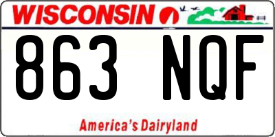 WI license plate 863NQF