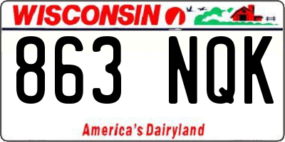 WI license plate 863NQK