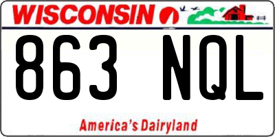 WI license plate 863NQL
