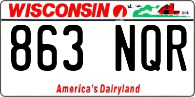 WI license plate 863NQR