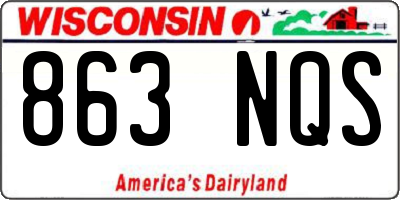 WI license plate 863NQS