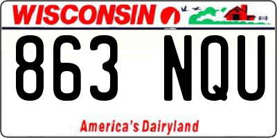 WI license plate 863NQU