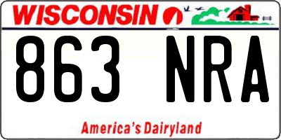 WI license plate 863NRA