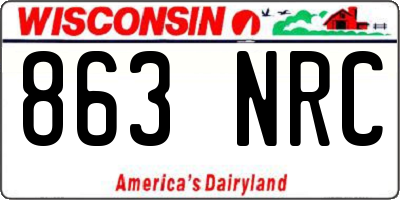 WI license plate 863NRC