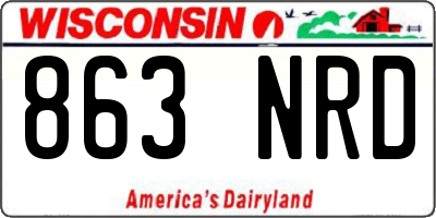 WI license plate 863NRD