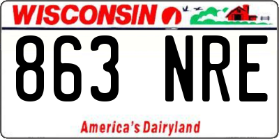WI license plate 863NRE