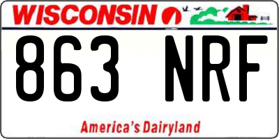 WI license plate 863NRF