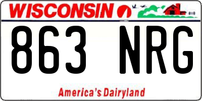 WI license plate 863NRG