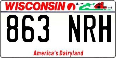 WI license plate 863NRH