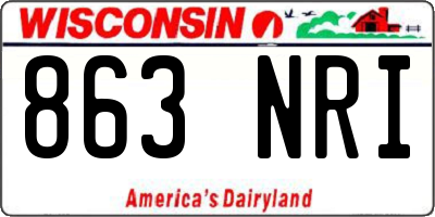 WI license plate 863NRI