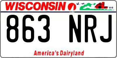 WI license plate 863NRJ