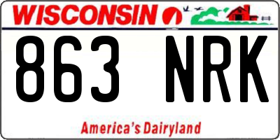 WI license plate 863NRK