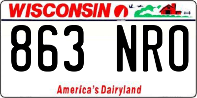 WI license plate 863NRO