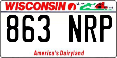 WI license plate 863NRP