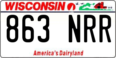 WI license plate 863NRR