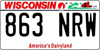 WI license plate 863NRW