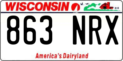 WI license plate 863NRX