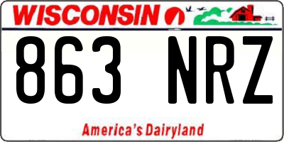 WI license plate 863NRZ