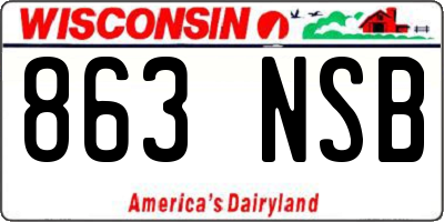 WI license plate 863NSB