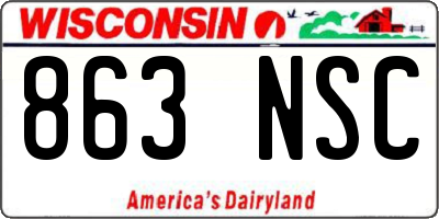 WI license plate 863NSC