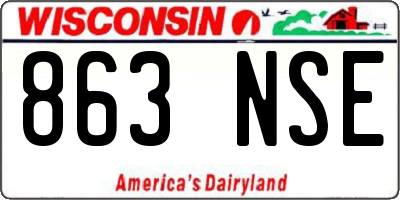 WI license plate 863NSE