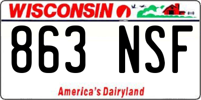 WI license plate 863NSF