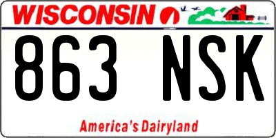 WI license plate 863NSK