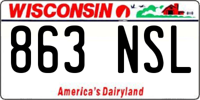 WI license plate 863NSL