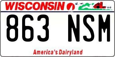 WI license plate 863NSM