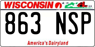 WI license plate 863NSP