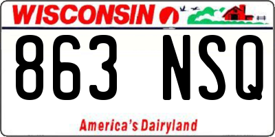 WI license plate 863NSQ